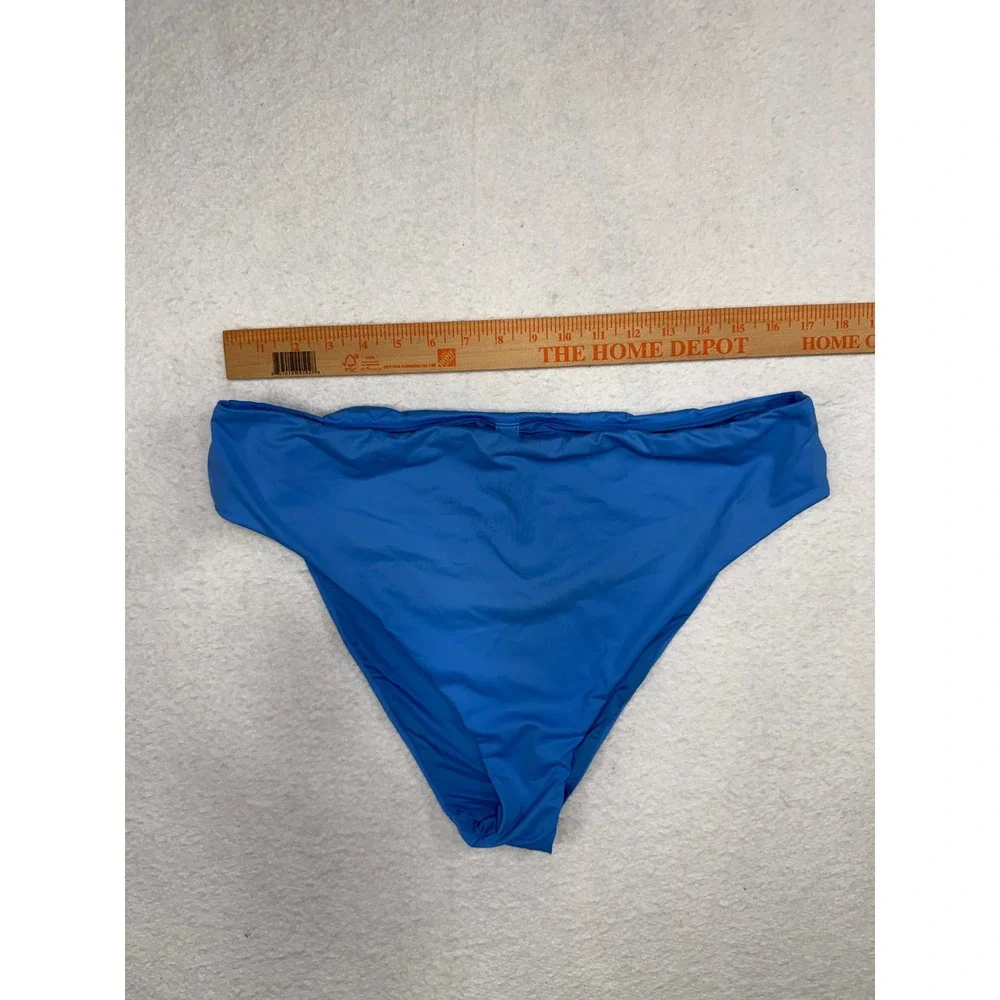 SKIMS Swim Dipped Bikini Bottom Blue High Cut Cheeky Size 2X